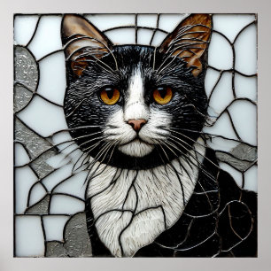 Chat Noir Lumineux ✨ Art mural gothique mystique