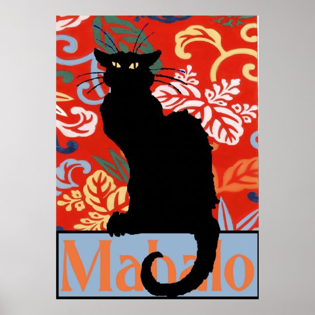 Chat noir, Mahalo, Merci, Poster (Devant)