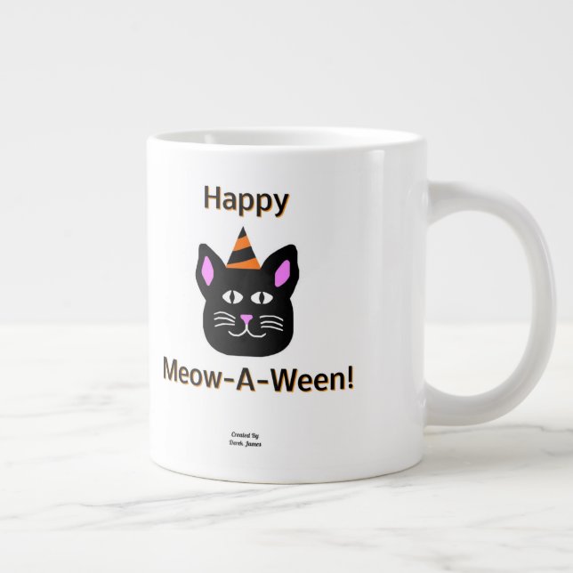 Chat noir Meow-A-Ween Jumbo Mug (Droite)