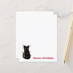 chat noir   Meowy Christmas   lumières scintillant