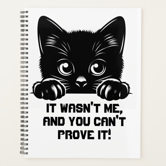 Chat noir mignon avec citation amusante (Devant)