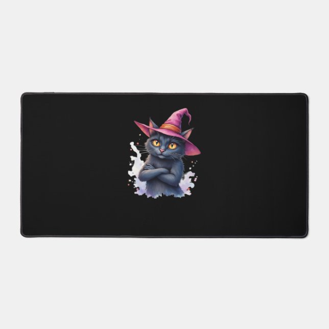 Chat noir mignon en sorcier Casquette - Halloween  (Recto)