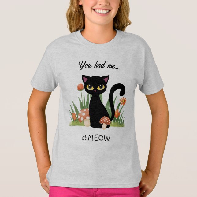 Chat Noir mignon m'avait eu au T-shirt Meow (Devant)