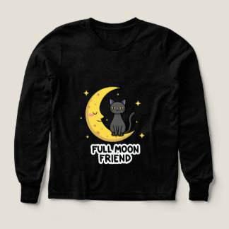 Chat noir mignon sur la Lune - Ami de la pleine lu