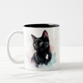 Chat noir mug ajouter son propre texte