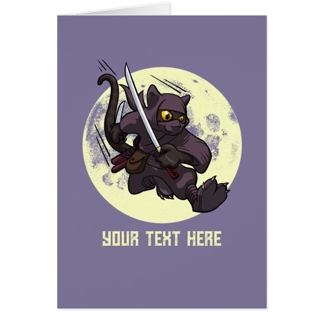 Chat noir Ninja Katana Épées Coup de pied volant D (Devant)