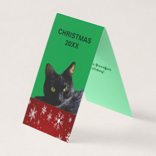 Chat noir Noël 20XX sur la carte de tente Snowflak
