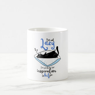 Chat Noir Paresseux & Citation Inspirante Mug à Ca