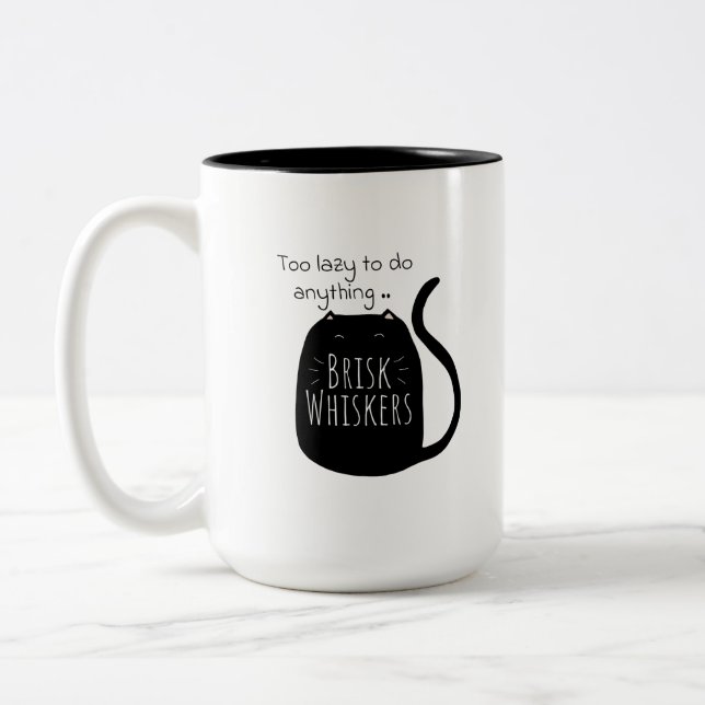 Chat noir paresseux Mug (Gauche)