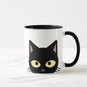 CHAT NOIR PEEKING CAFÉ MUGS