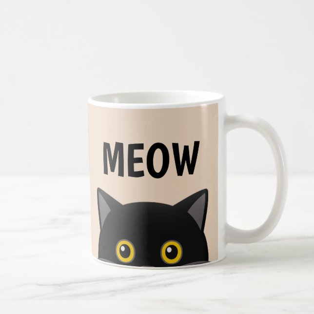 CHAT NOIR PEEKING CAFÉ MUGS (Droite)