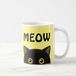 CHAT NOIR PEEKING MEOW CAFÉ MUGS