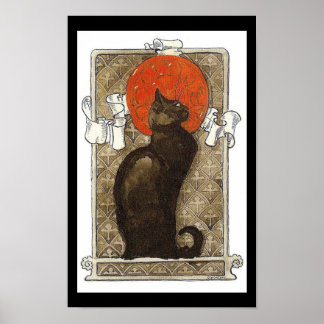 Chat noir / Poster Art Nouveau Conversation