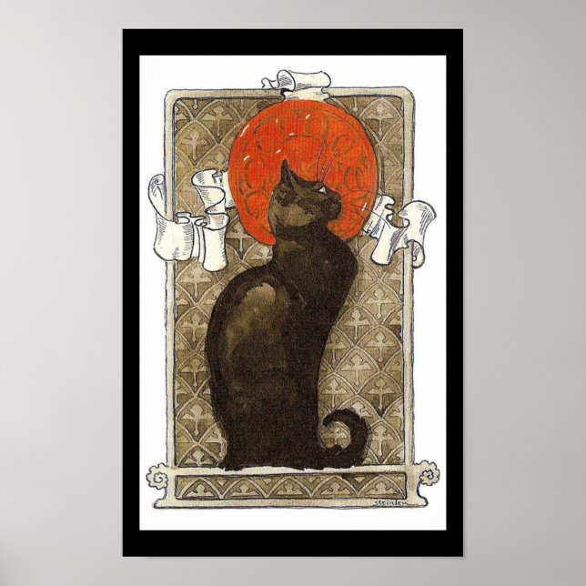 Chat noir / Poster Art Nouveau Conversation (Devant)