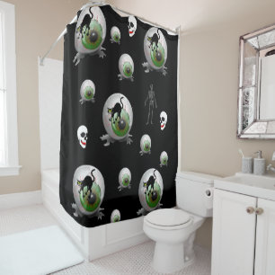 Chat noir pour rideau de douche Halloween
