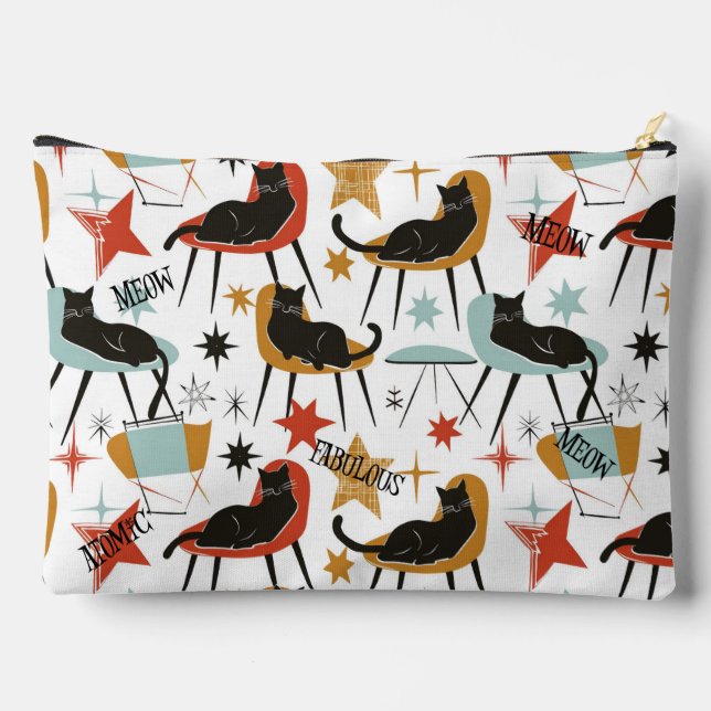 Chat Noir Retro Swanky dans Sac Accessoire Atomiqu (Verso)