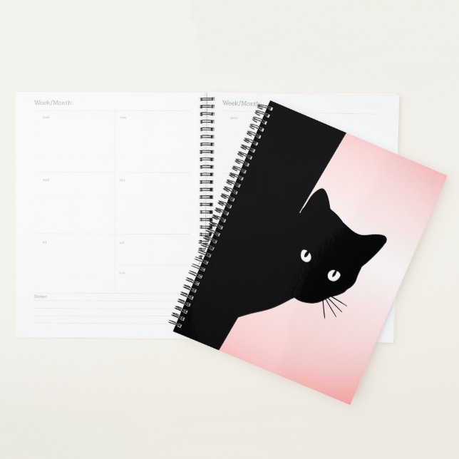 Chat noir rusé rose (Devant avec enveloppe)