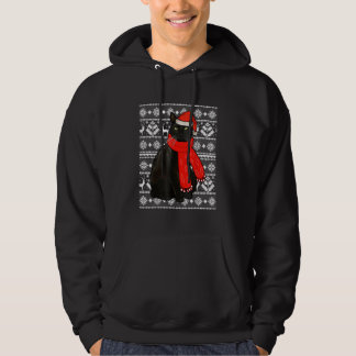 Chat noir Santa Hat Vilain Sweat de Noël Funny X