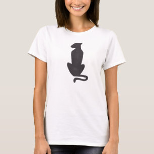 Chat noir Silhouette femmes blanc T-shirt