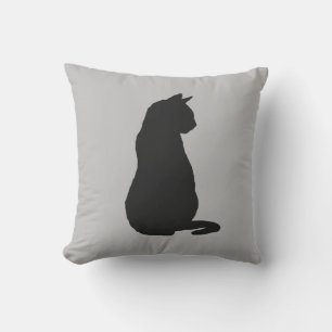 Chat Noir Silhouette Halloween Oreiller d'automne