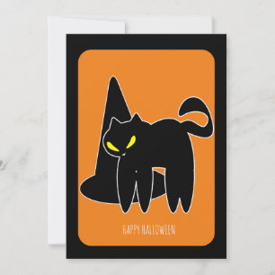 Chat noir sorcière Halloween vintage