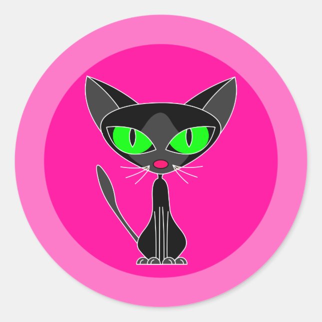 Chat noir, Stickers rose (Devant)