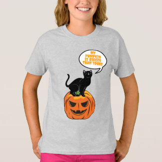 chat noir sur citrouille, T-shirt Halloween