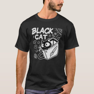 Chat noir - T-shirt Feline mystique et élégant