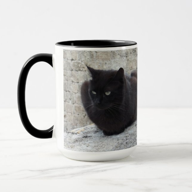 Chat noir tasse personnalisée - choisir style & co (Gauche)