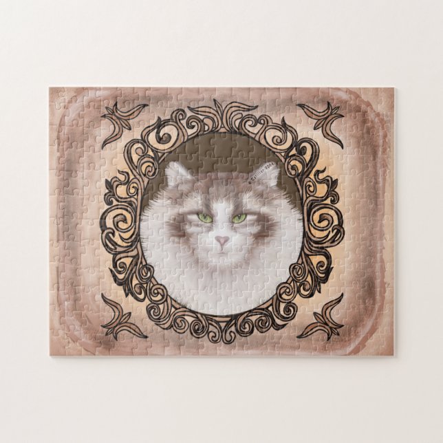 Chat norvégien orné   puzzle  (Horizontal)