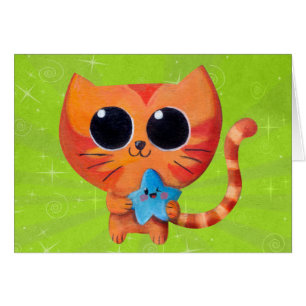 Chat orange mignon avec l'étoile