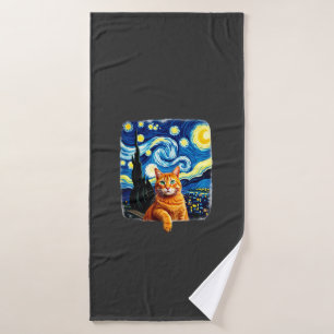 Chat orange selfie  Nuit étoilée Maman chat Amoure