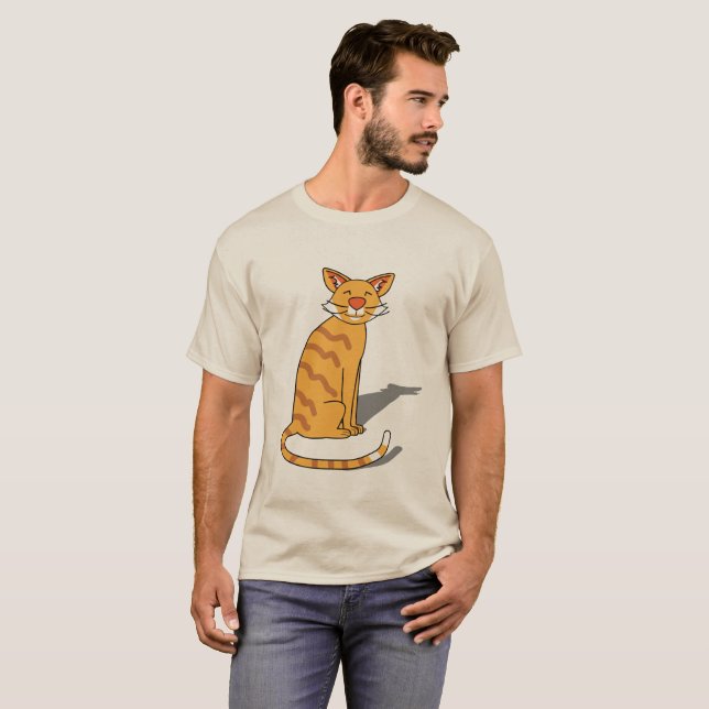 Chat orange, T-shirt pour hommes  (Devant entier)