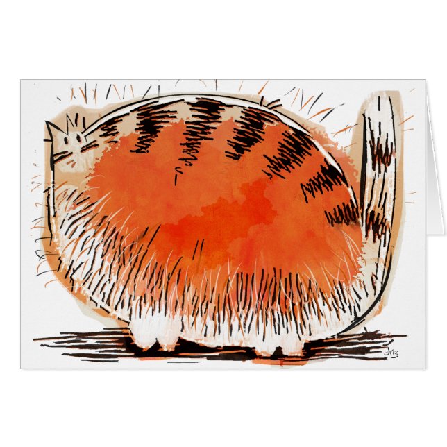 chat orange whacky de bande dessinée (Devant horizontal)