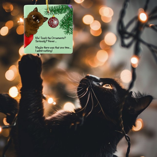Chat ornement de Noël marron (Créateur téléchargé)