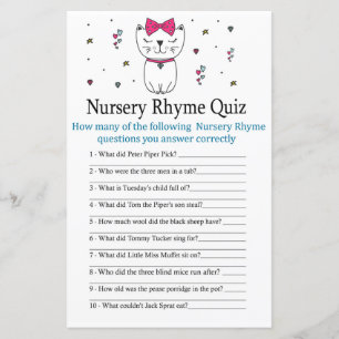 Chat ou Kitten Nursery Rhyme Quiz jeu de baby show