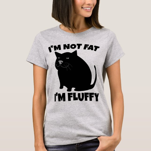 CHAT PAS GRAS FLUFFY FUNNY T-SHIRTS (Devant)