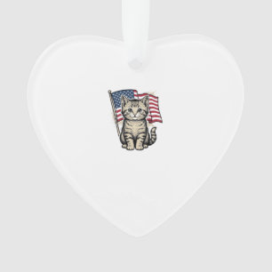 Chat patriotique avec drapeau américain vecteur vi