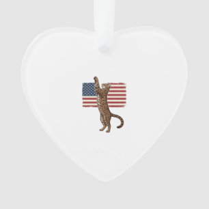 Chat patriotique Drapeau américain Design vectorie
