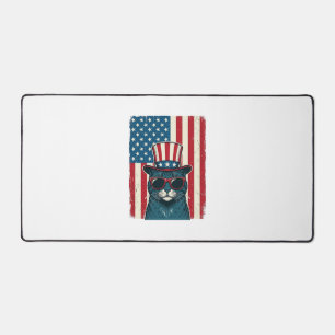 Chat Patriotique Drapeau Gravure Vintage Design de