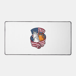 Chat patriotique et licorne vintage vector design_