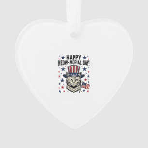 Chat patriotique Meow-morial Day Conception vector