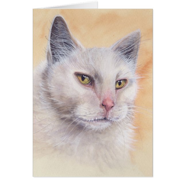 Chat peint en aquarelle (Devant)