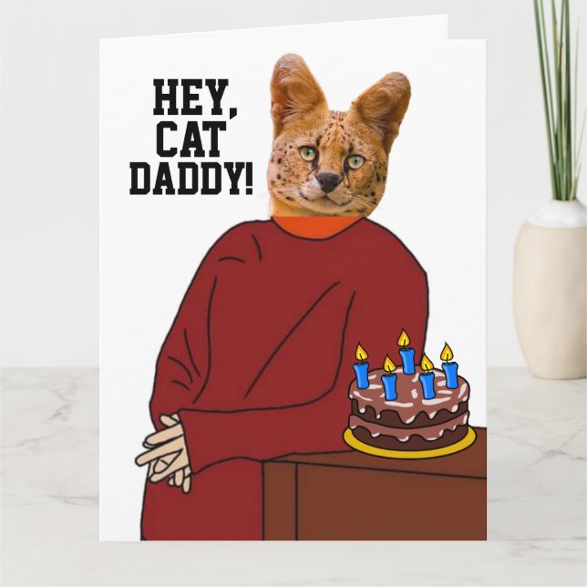 CHAT PÈRE CARTE D'ANNIVERSAIRE POUR LE FRÈRE PÈRE  (Devant)