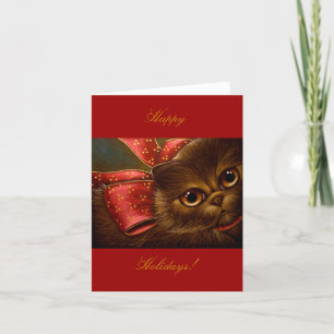 CHAT PERSAN AU CHOCOLAT - CARTE DE FÊTES