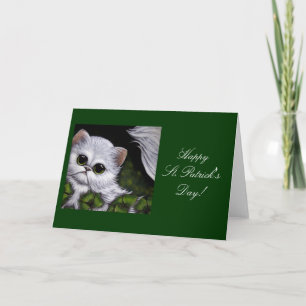 CHAT PERSAN BLANC - CARTE DE LA SAINT-PATRICK