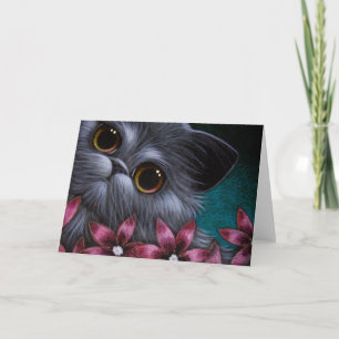 Chat PERSAN - FLEURS ROSES Carte PERSONNALISÉE