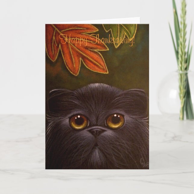 CHAT PERSIEN NOIR - CARTE DE RECHANGE (Devant)