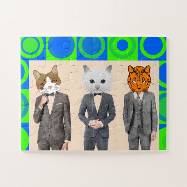 CHAT PEUPLES EN COURS JIGSAW PUZZLE FUNNY (Horizontal)