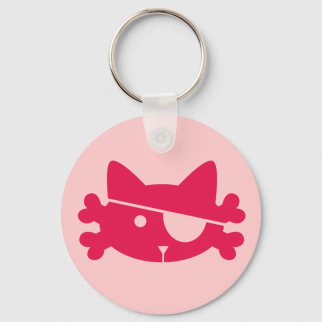 Chat pirate rose - Porte-clés (Recto)